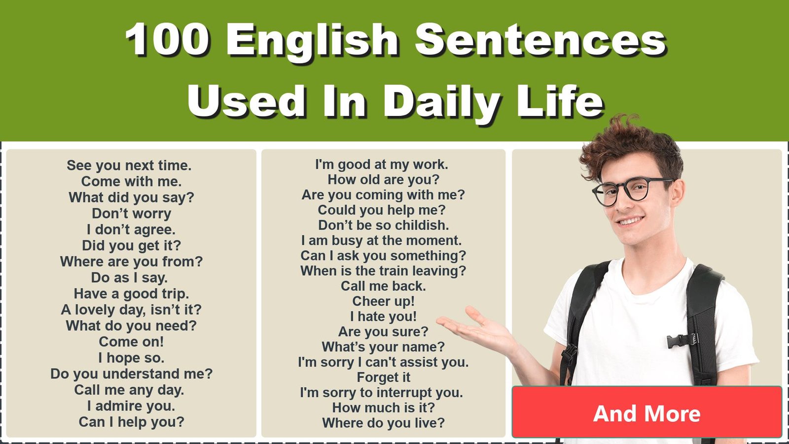 English Sentences For Daily Use English Sentences