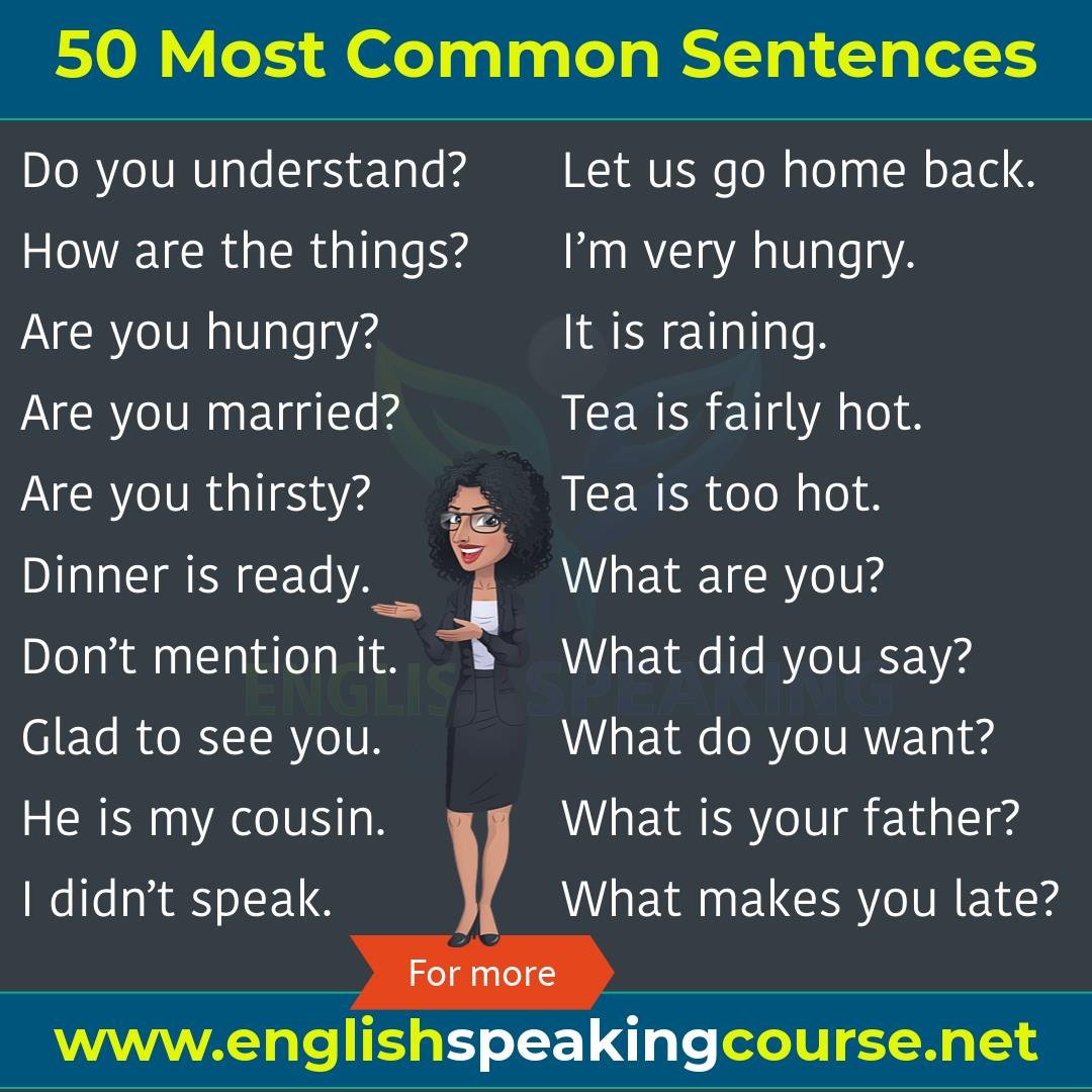 Daily Use Most Common Sentences English Sentences 9261 Hot Sex Picture