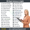 Simple Sentences In English Speaking