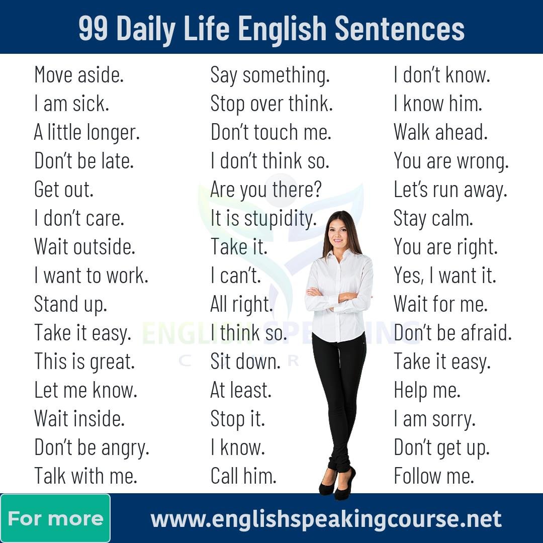 99 English Sentences For Daily Use English Sentences