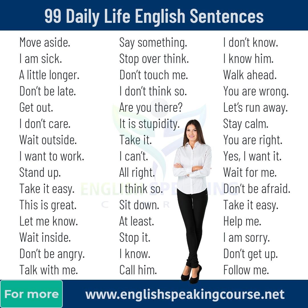 99 English Sentences For Daily Use English Sentences 