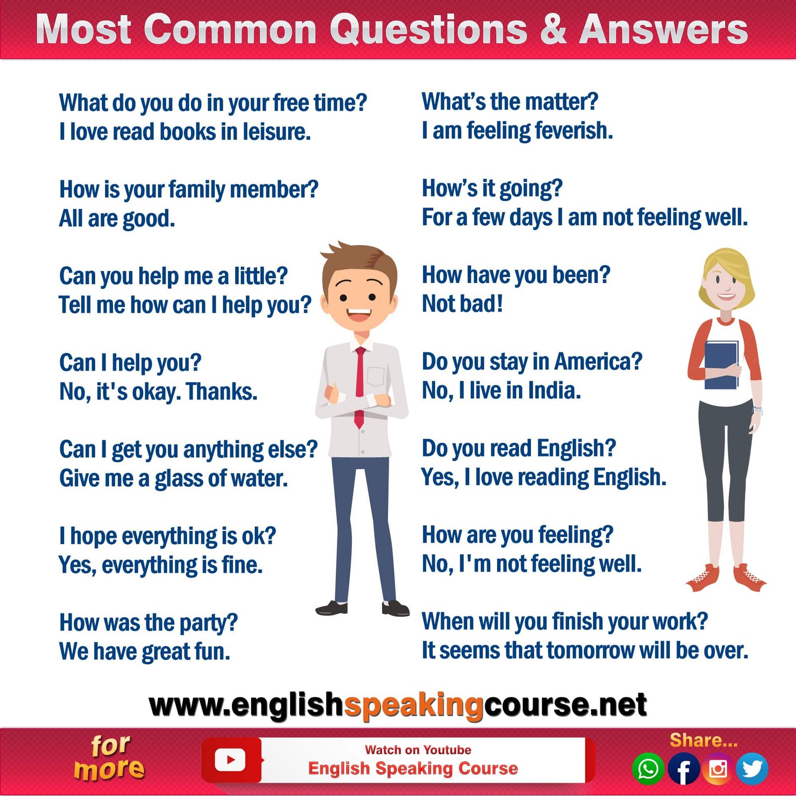 Most Common Questions And Answers - Grammar