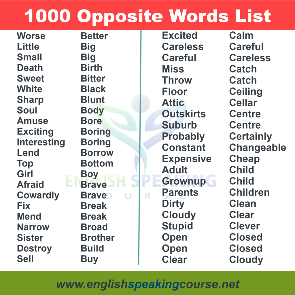 Do Opposite Words