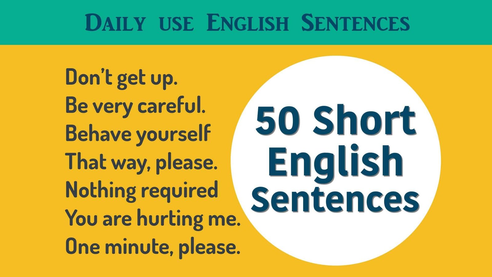 Daily Use Short English Sentences English Phrases