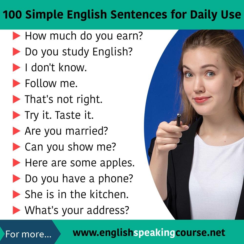 100 English sentences used in daily life - English Sentences