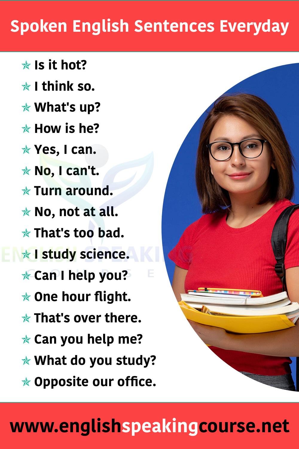 Spoken English sentences everyday - Small sentences - English Sentences