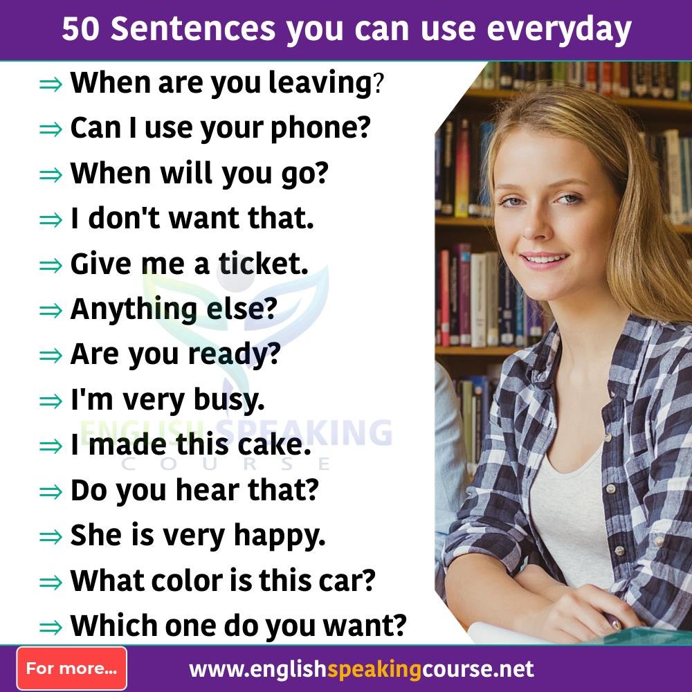 50 Daily use English Sentences