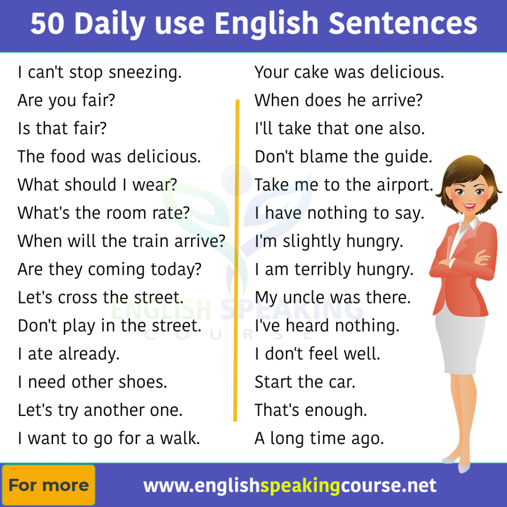 Sentences You Can Use Everyday English Sentences