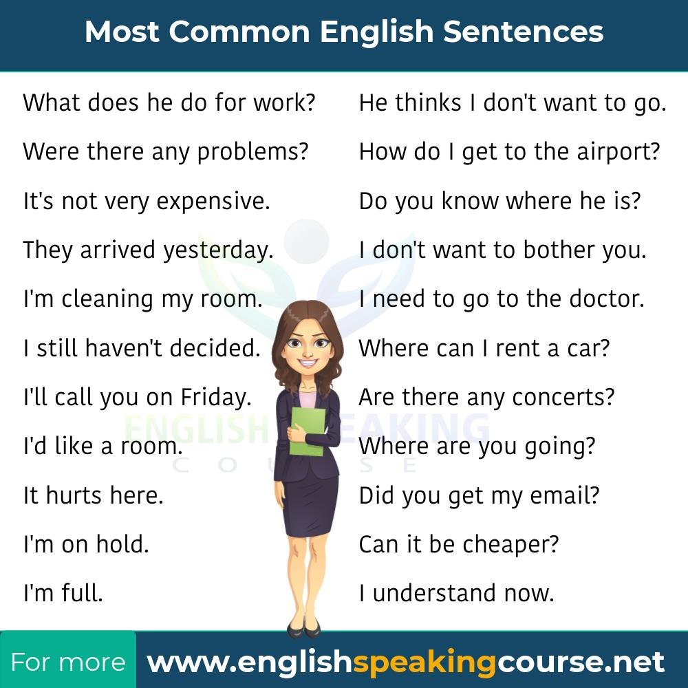 Common English sentences used in daily life