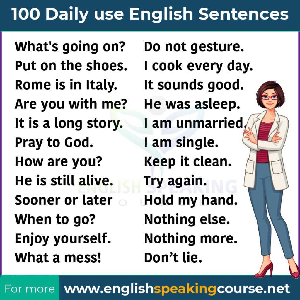 Daily Use English Sentences English Sentences