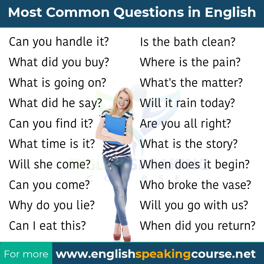 60 Most Common Questions In English Questions And Answers 
