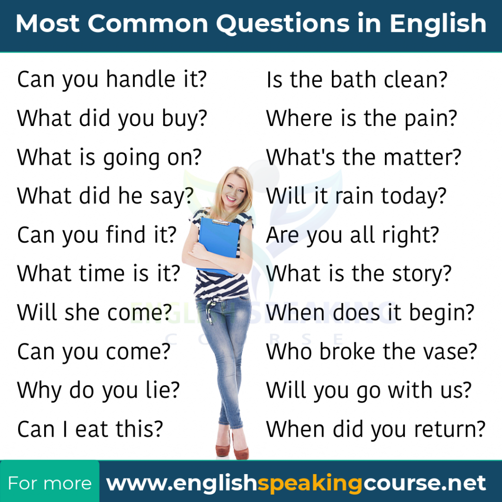 60 Most Common Questions In English Questions Answers