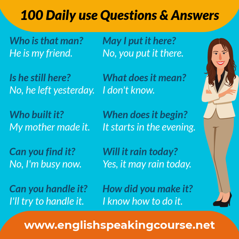 60 Questions for Spoken English - Questions & Answers