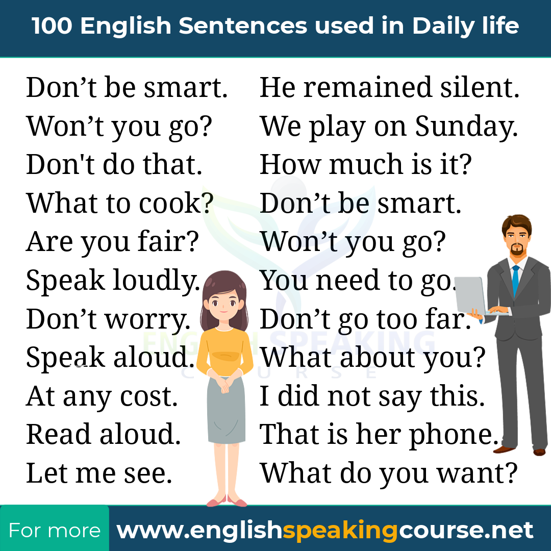 100 English Sentences used in Daily life Speak English Fluently & Confidently-01
