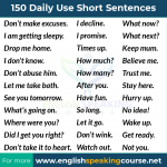 150 Daily Use Short Sentences