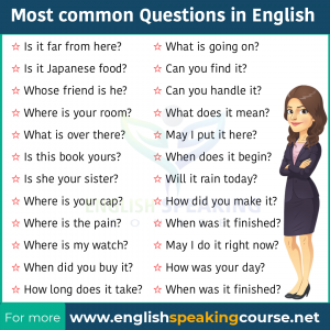 50 Most common questions in English - Speaking