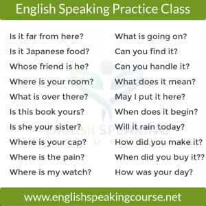 50 Daily use Common Questions - English Sentences