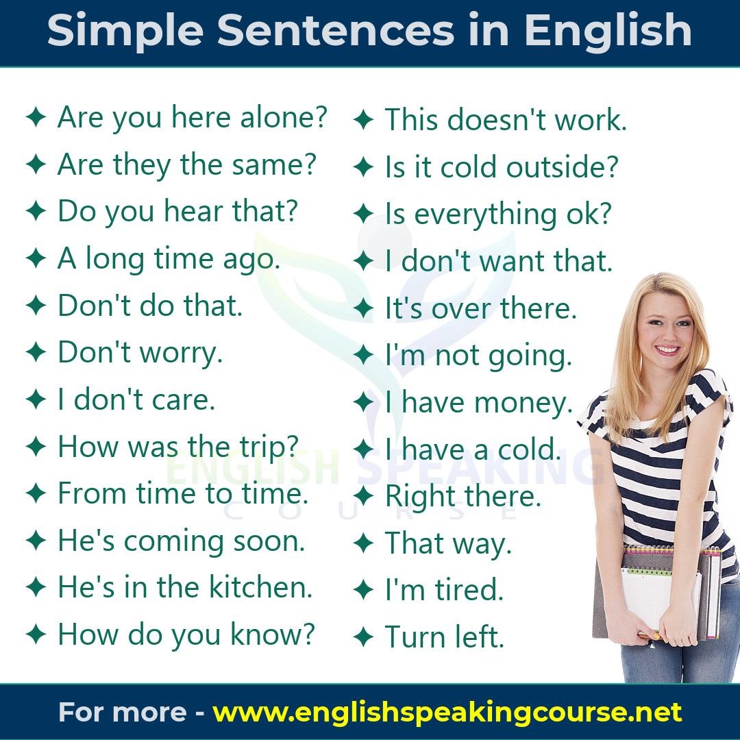 Simple Sentences in English for Beginners