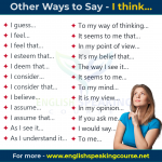 Ways to Say I THINK - How to Say I Think in Different Ways