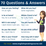 70 English Questions & Answers