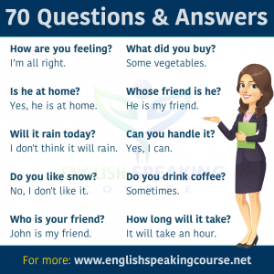 70 English Questions & Answers - Questions & Answers