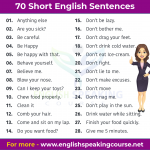 70 Small English sentences - Speaking