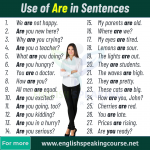Use of Are in Sentences
