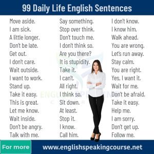 99 English Sentences For Daily Use - English Sentences